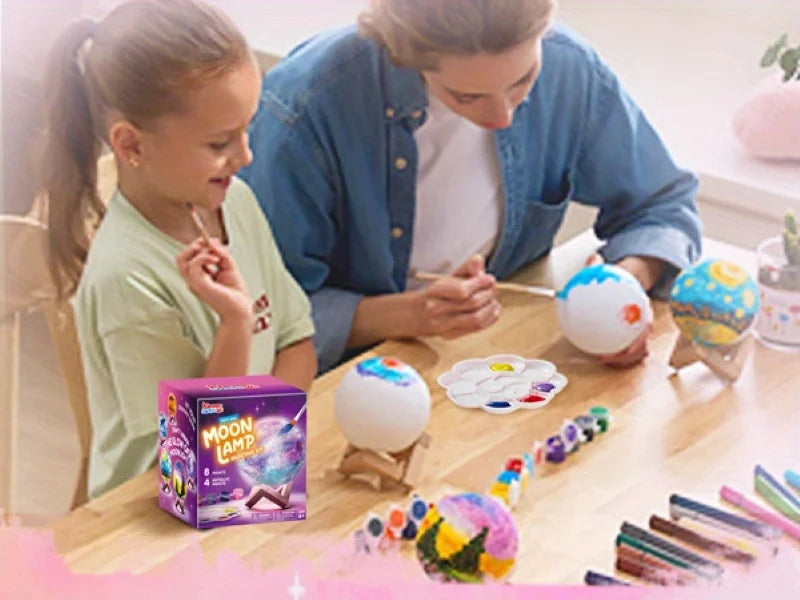 JOYFY DIY Moon Night Light toys Paint 3D Moon Lamp Kit Galaxy Lamp Arts for Kids School Activities Birthday Chirstmas Gifts