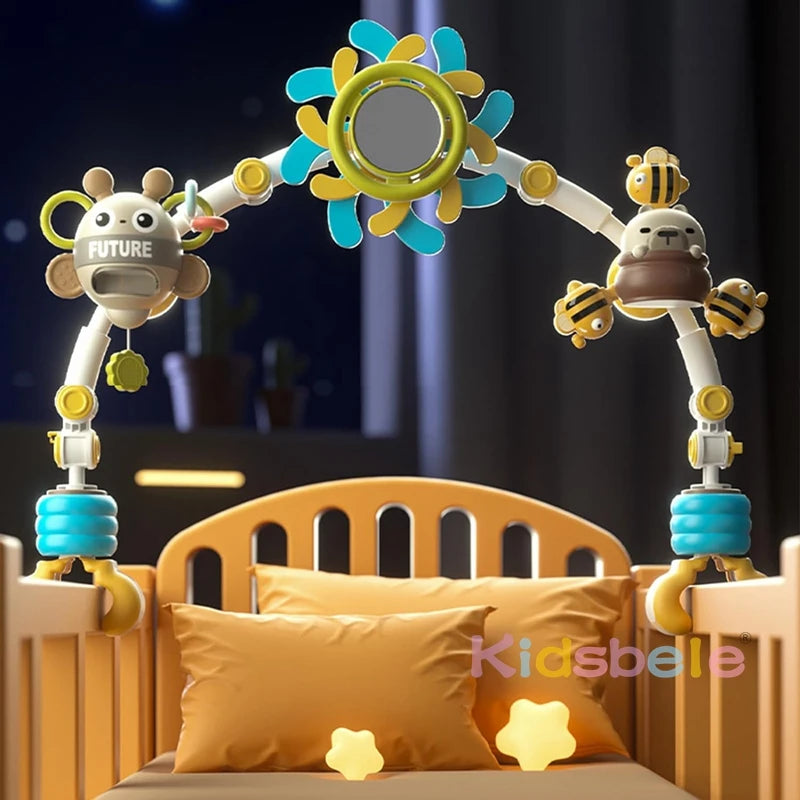 Adjustable Baby Stroller Arch Toy - Spinner Sensory Mobile