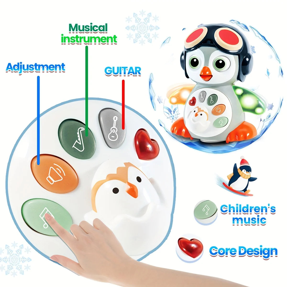 Crawling Penguin Baby Musical Tummy Time Toy with Lights
