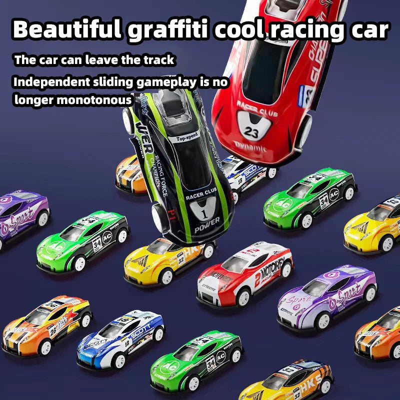 Transforming truck toys and launcher tracks, police-themed, foldable storage, randomly shipped mini cars, interactive party game