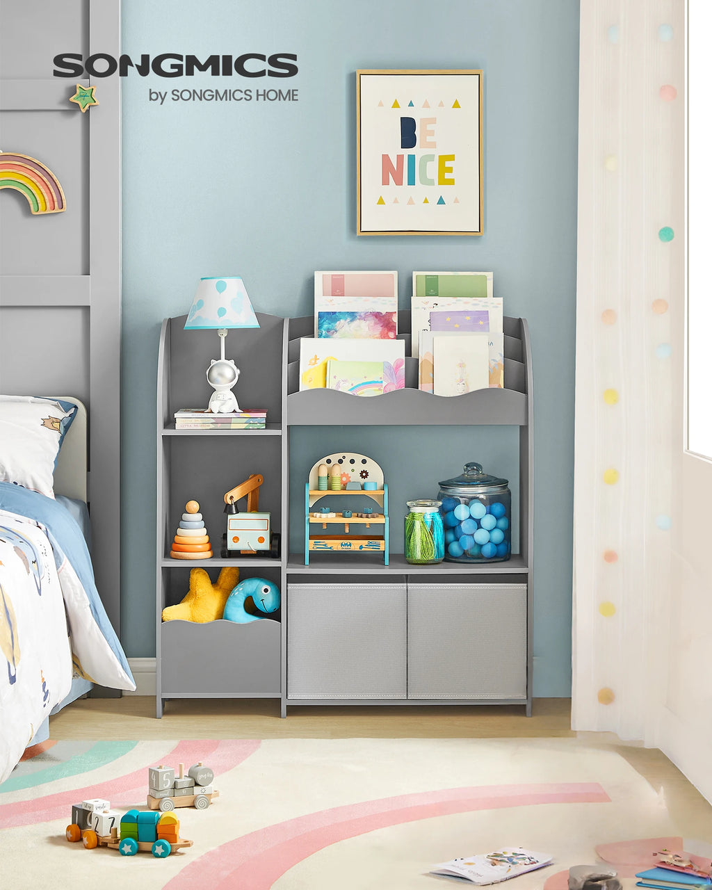 SONGMICS Bookshelf Children toys Book Storage 2 Boxing