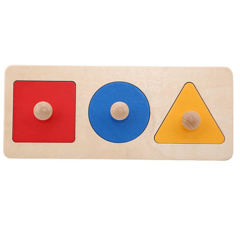 Montessori Puzzle Toys Wooden Geometric Shapes Sorting Math Colorful Preschool Learning Educational Game Baby Toddler Toys