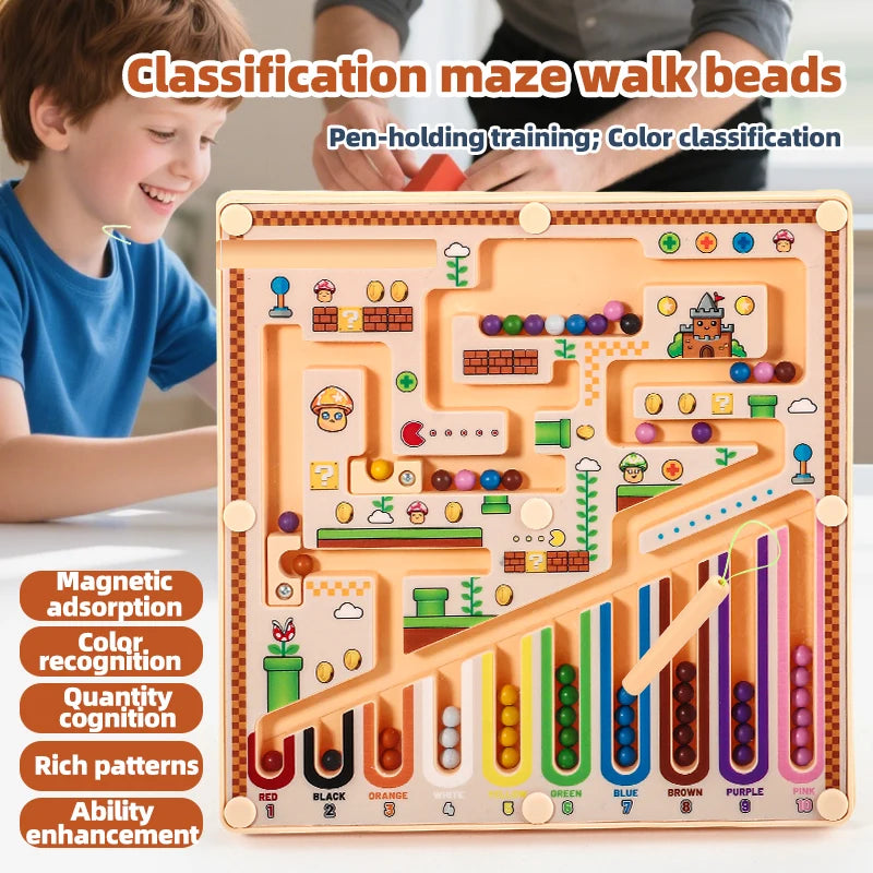 Magnetic Maze Puzzle Toy - Educational Logic & Math Game