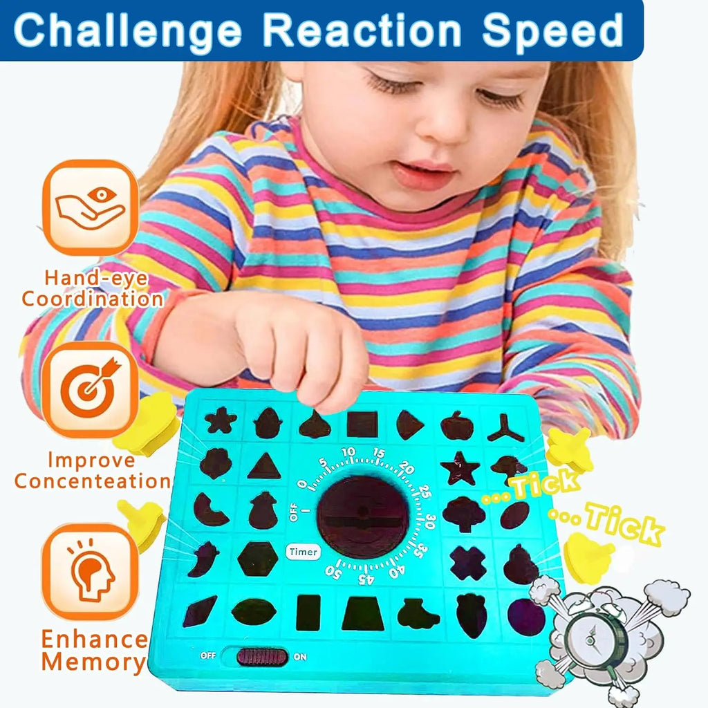 Shape Matching Game - 26 Piece Educational Time Puzzle Toy