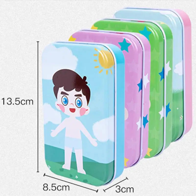 Magnetic 3D Puzzle Dress Up Expression Travel Tin Box Jigsaw Game Imagination Toys Gifts For Girls