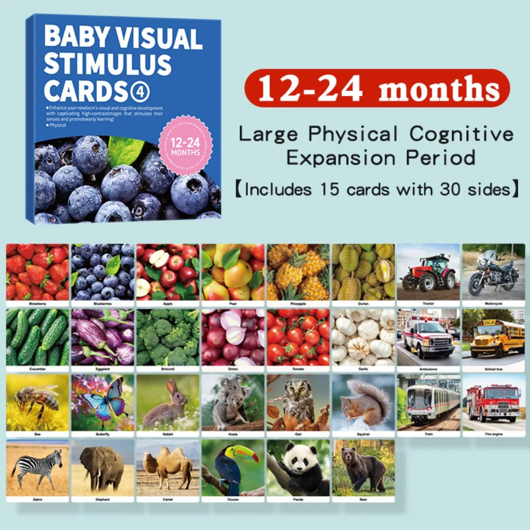 Montessori Baby High Contrast Visual Stimulation Flash Cards 0-36M