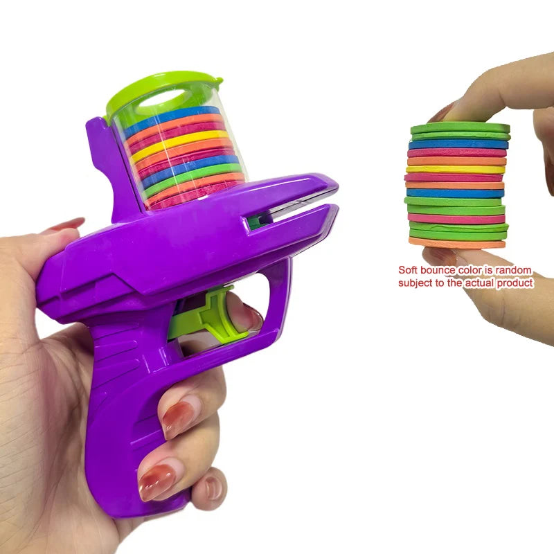 Kids Foam Disc Launcher Toy - Outdoor Flying Disc Gun for Children