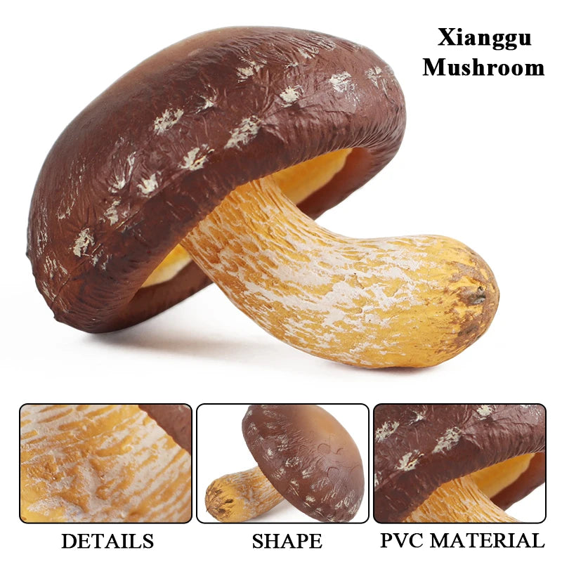 Oenux Pretend Play Toy Cute Fruits Vegetables Mushroom Model Cake Toppers Foods Jouet Family Fun Early Education For Kids Gift