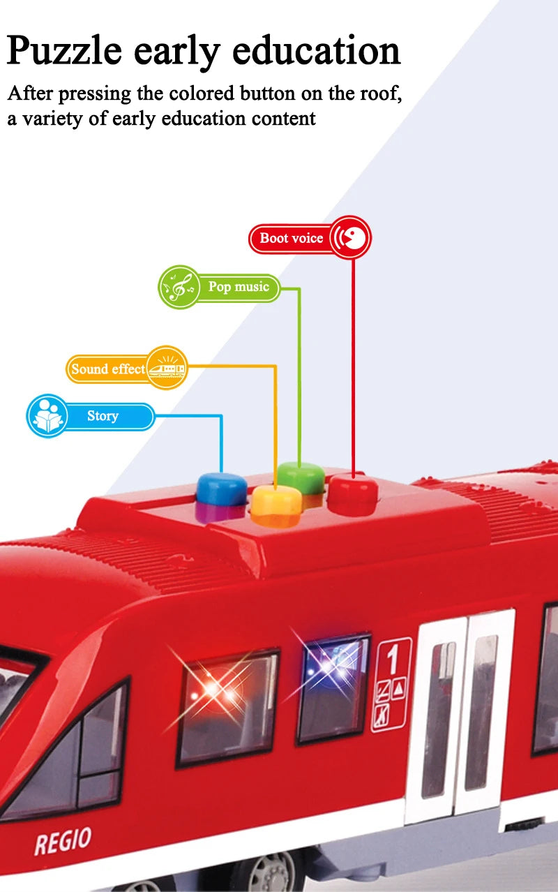 Oversized 45CM subway toy model train simulation light rail train with light music boy children's toy car model