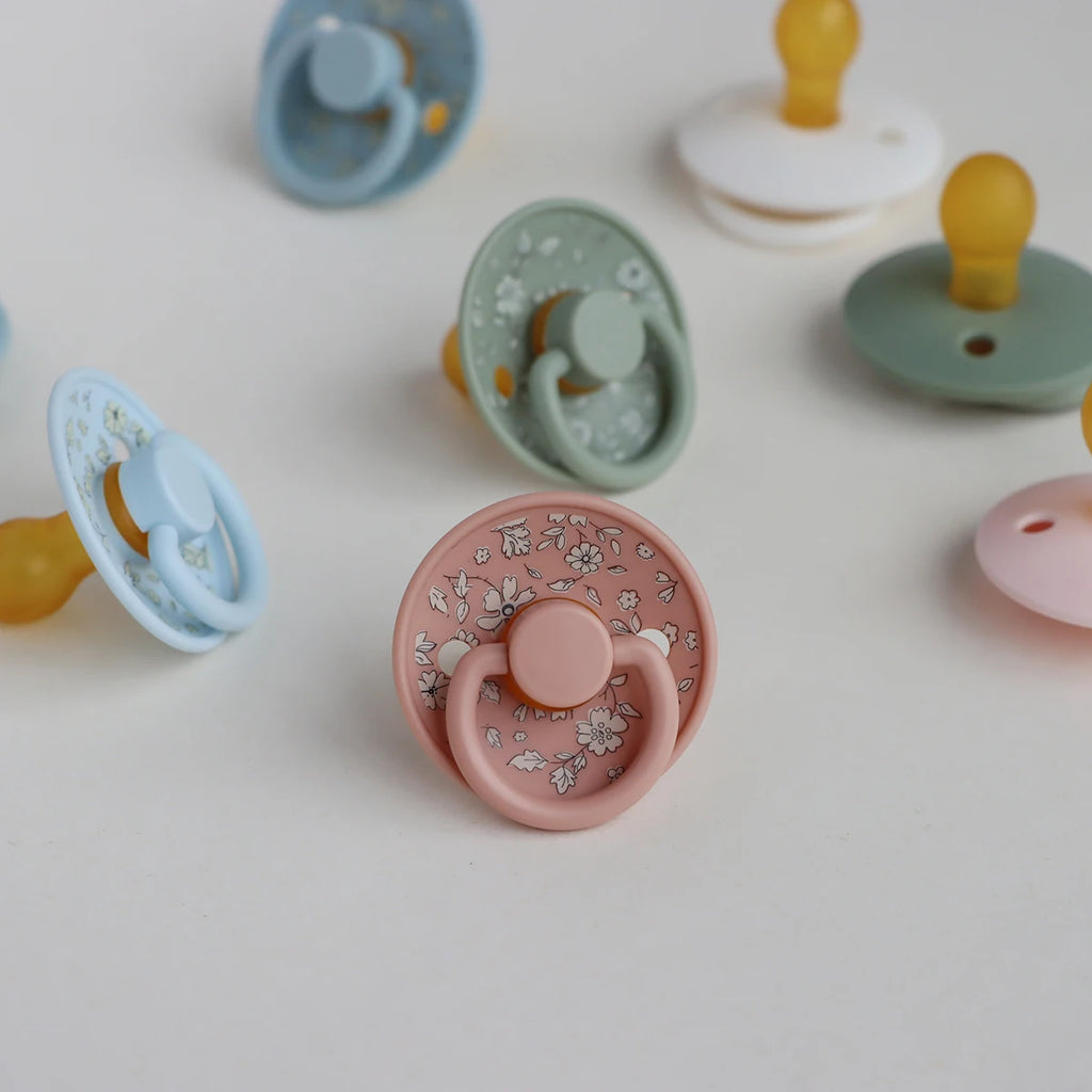 Floral Newborn Pacifier - Latex Rubber