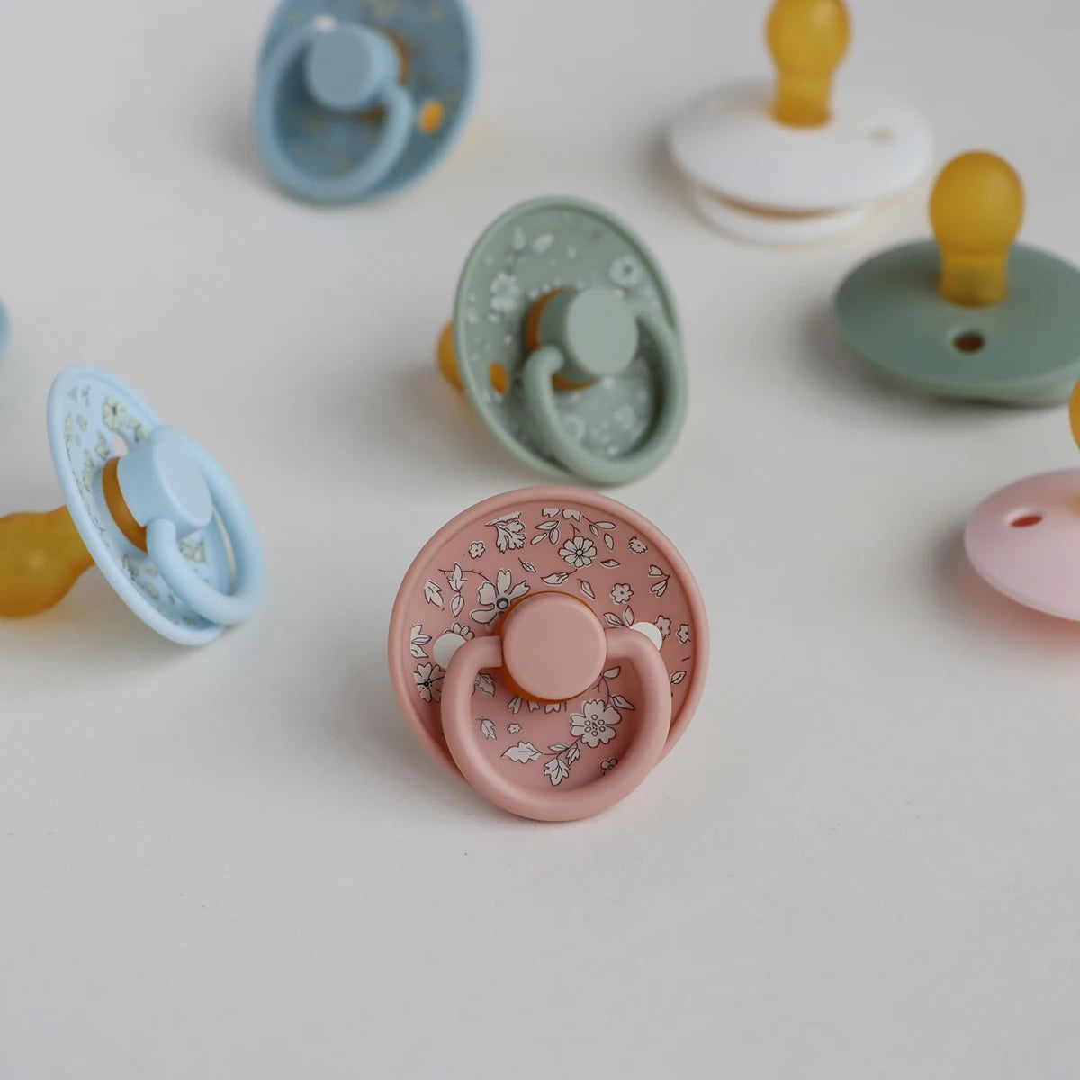 Floral Newborn Pacifier - Latex Rubber