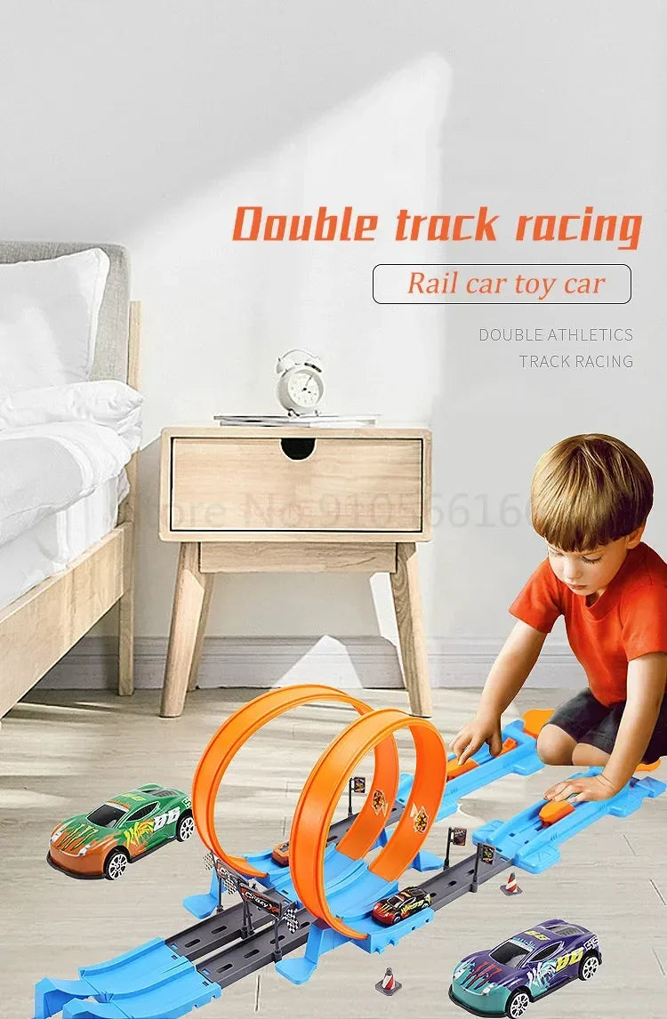 Hot Stunt Speed Car Wheels Model Racing Track DIY Assembled Rail Kits Catapult Rail Car Racing Boy Toys for Children Gift