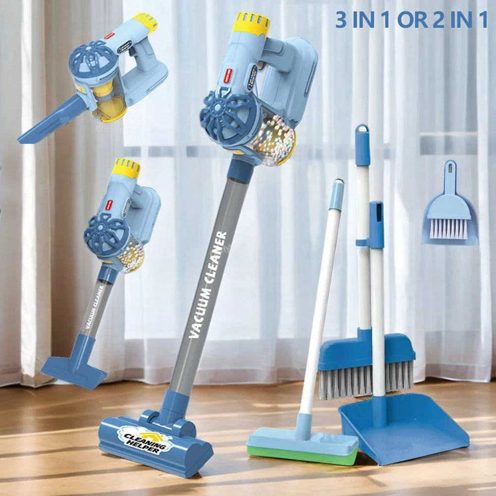 Kids Simulation Electric Vacuum Cleaner Cleaning Set for Toddlers Role Play Housekeeping Educational Toys Girl Boy Gifts