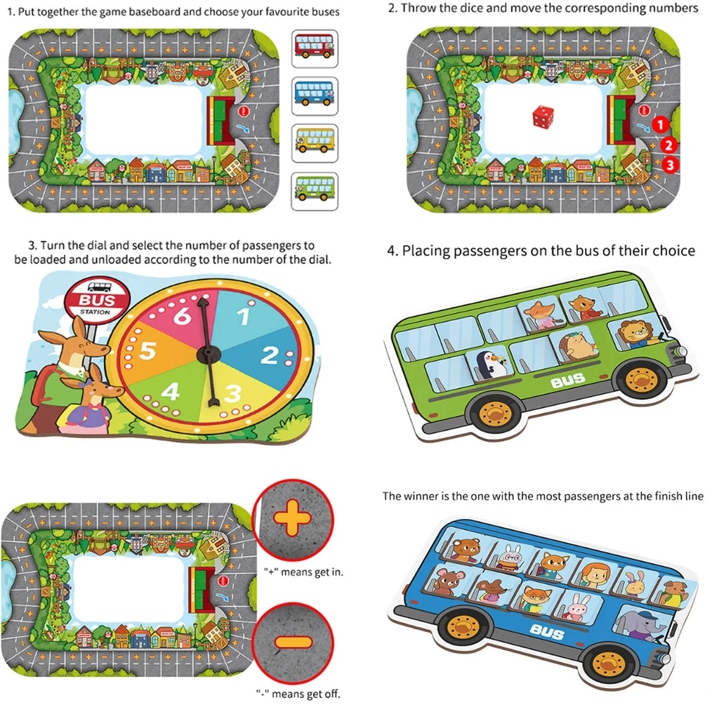 Children Addition and Subtraction Tabletop Game Parent-child Board Early Educational Cognitive Transportation Toys