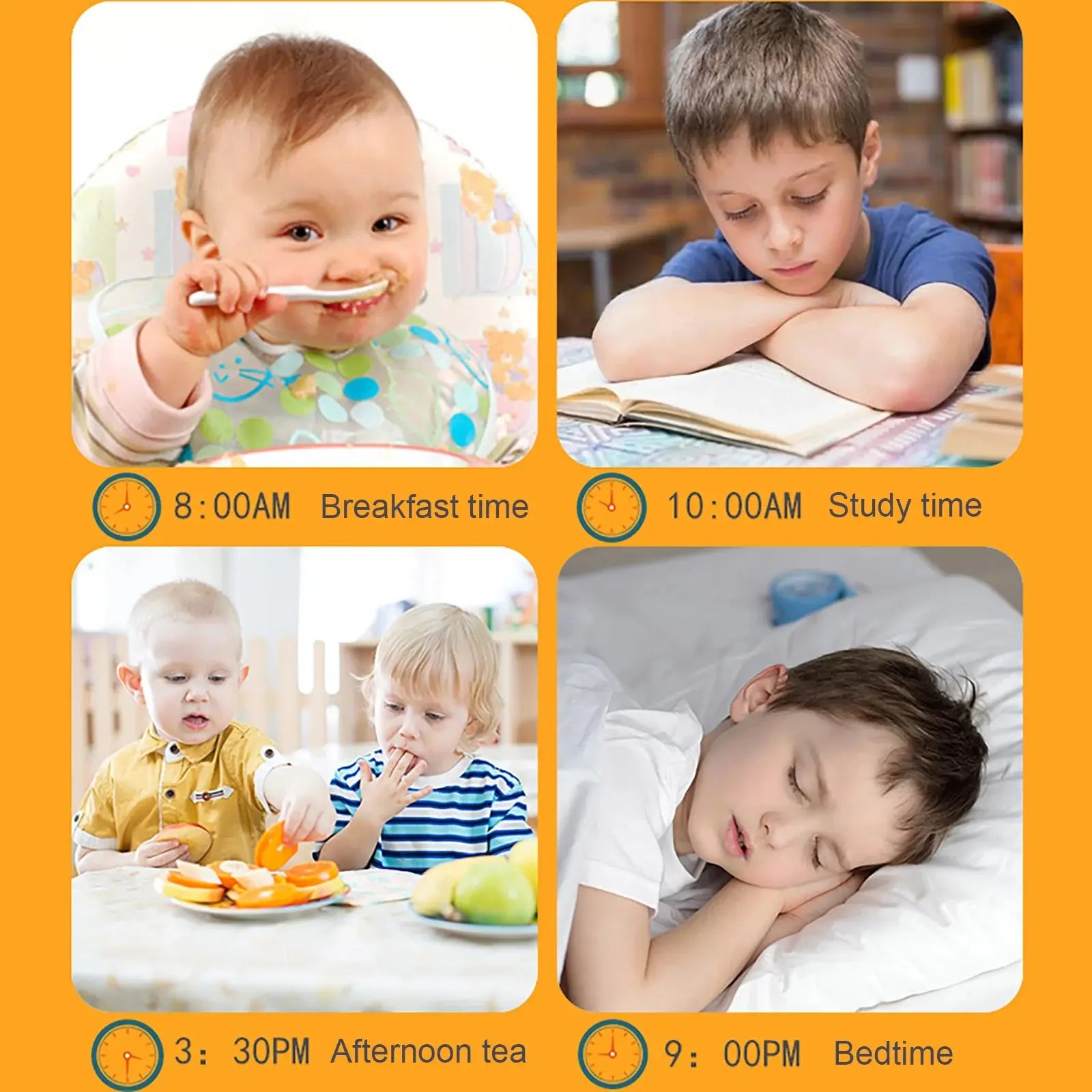 Kids Montessori Wooden Clock - Educational Time Learning Toy
