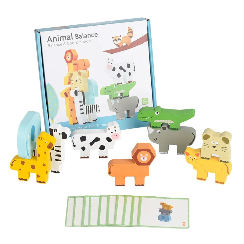 Sharing Wooden Animal Balance Stacking Game Montessori Toy