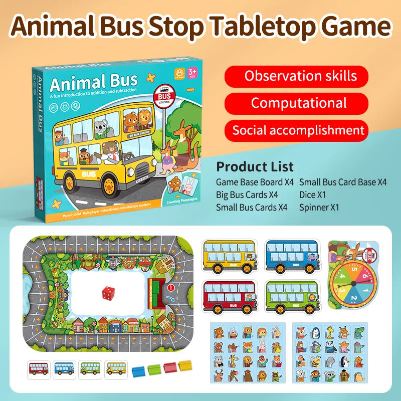 Children Addition and Subtraction Tabletop Game Parent-child Board Early Educational Cognitive Transportation Toys