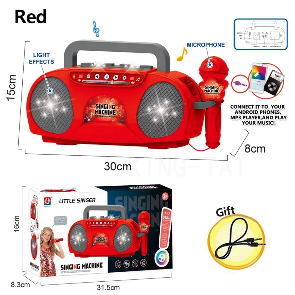 Kids Karaoke Microphone Toy with Lights and MP3 Connectivity