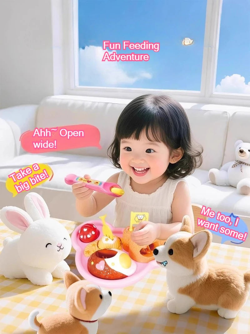 Bear Bento Jelly Pudding Feeding Toy Set Interactive Kitchen Pretend Play for Toddler Parent-Child Educational Food Toy Gifts