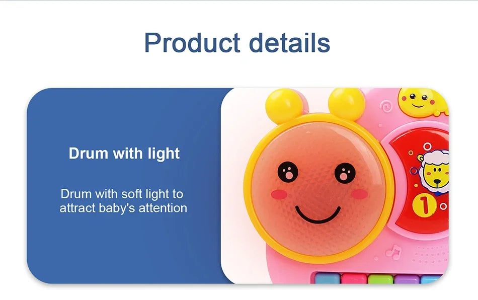 Baby Musical Piano Keyboard Toy with Animal Sounds and Lights