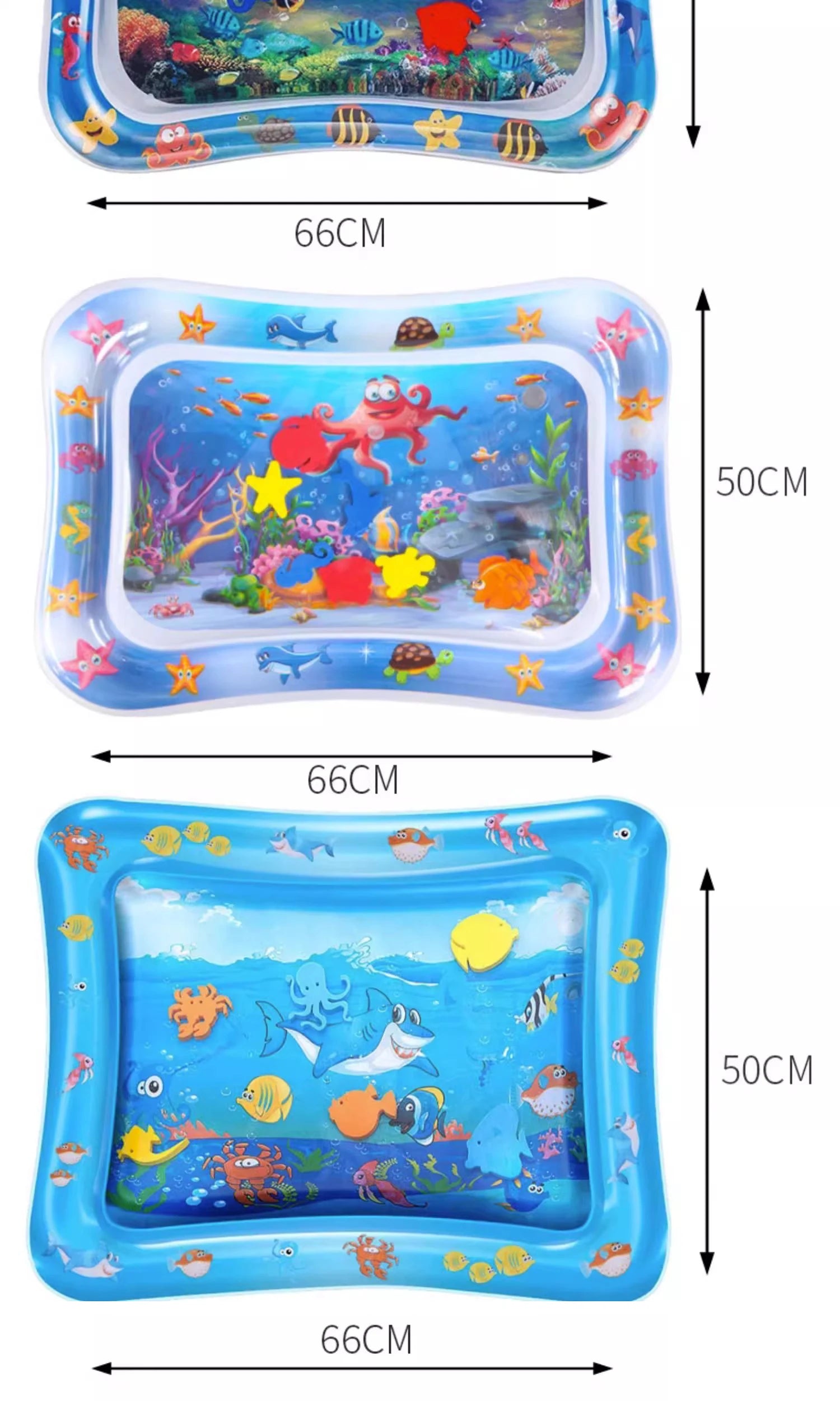 Tummy Time Inflatable Water Play Mat - 66x50cm PVC