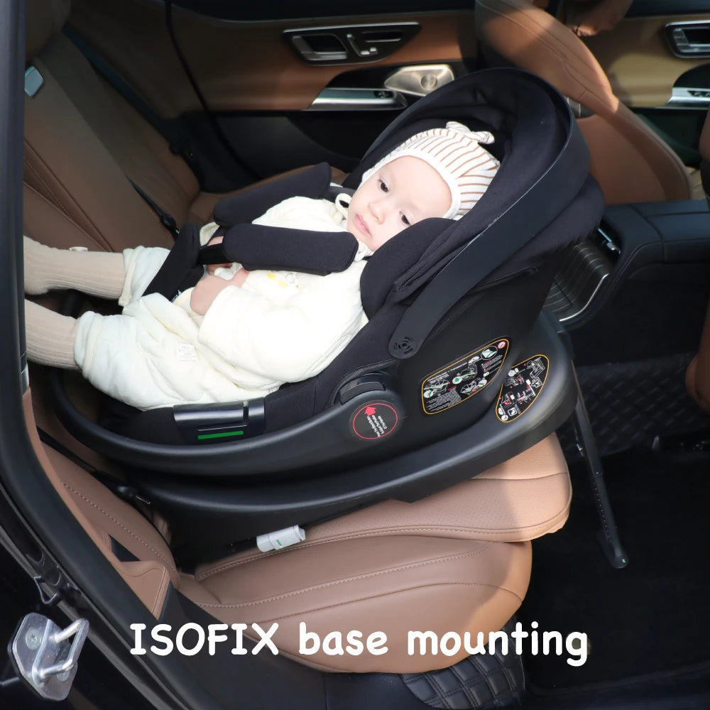 Infant Baby Car Seat Newborn 0-12 Months Max 12kg Sun Canopy Padded Seat 3-Point Safety Belt Side Protection I-Size Baby Car Sea