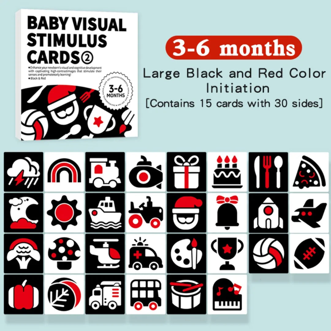 Montessori Baby High Contrast Visual Stimulation Flash Cards 0-36M