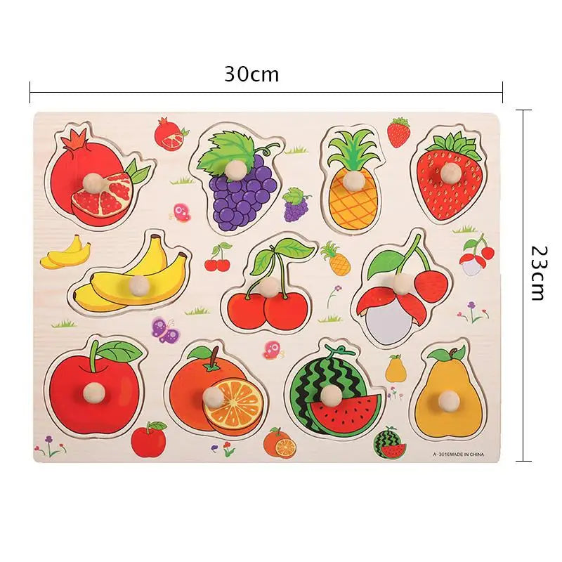 Wooden Mushroom Nail Hand Grab Puzzle - Educational Toy