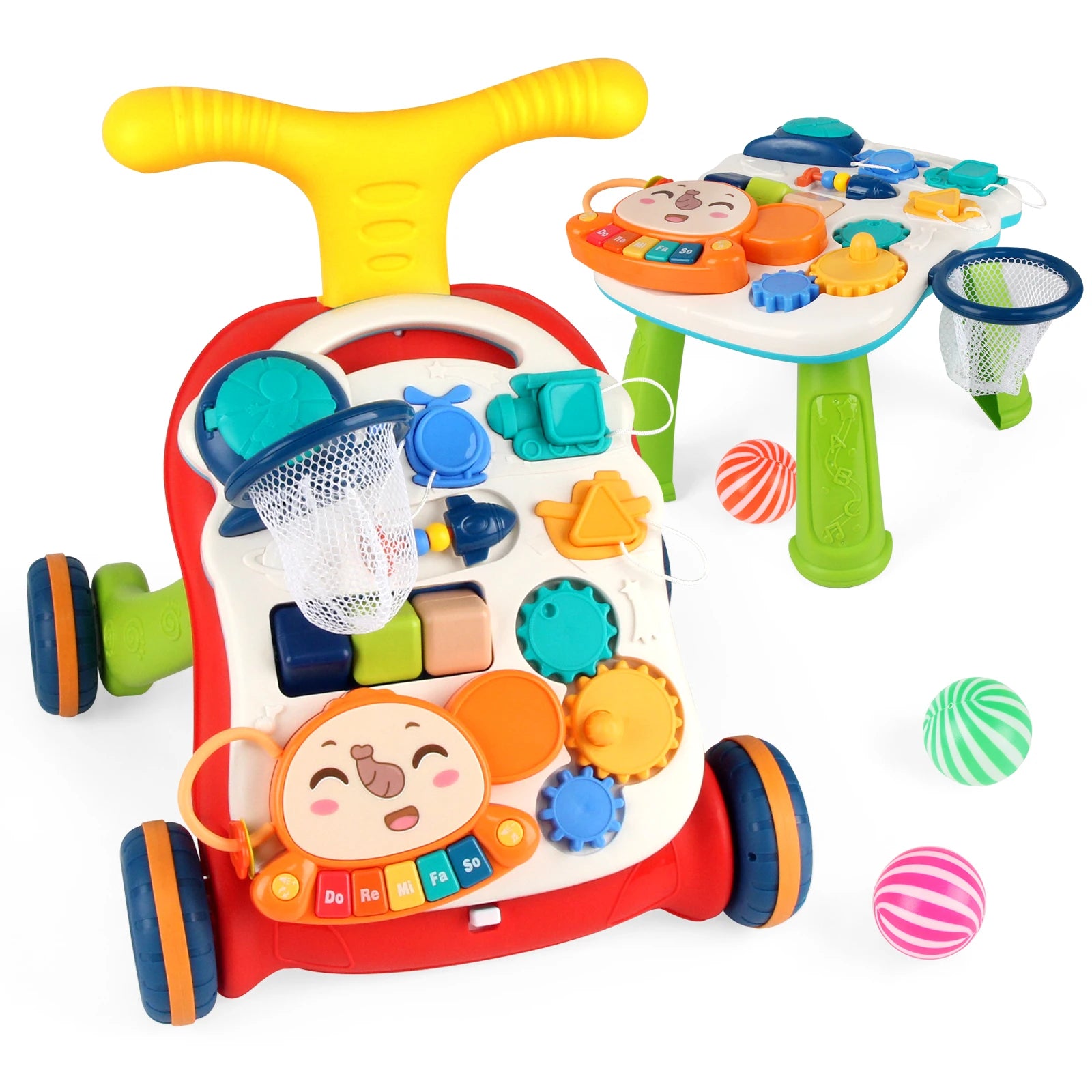 Baby Push Walker with Music and Drawing Board