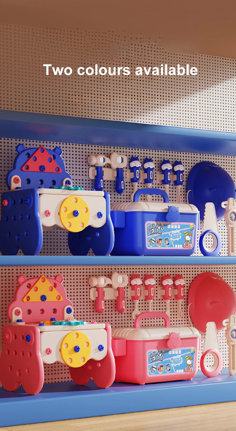 Educational Pretend Play Construction Children Home Toolbox Simulation Drill Screw Removal Puzzle Multi-Functional Assembly Toy