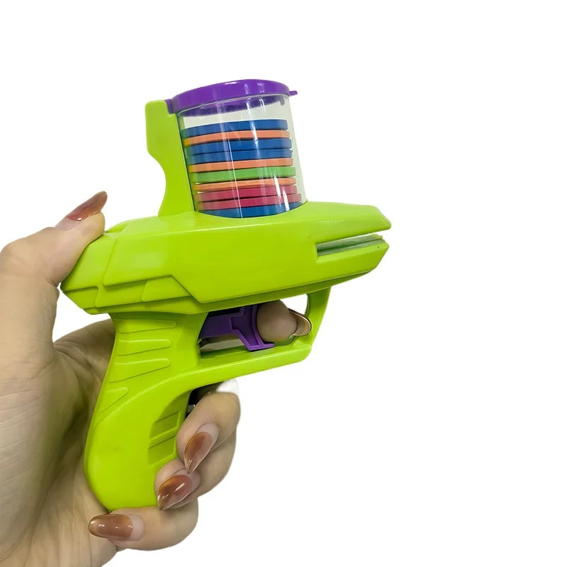 Kids Foam Disc Launcher Toy - Outdoor Flying Disc Gun for Children