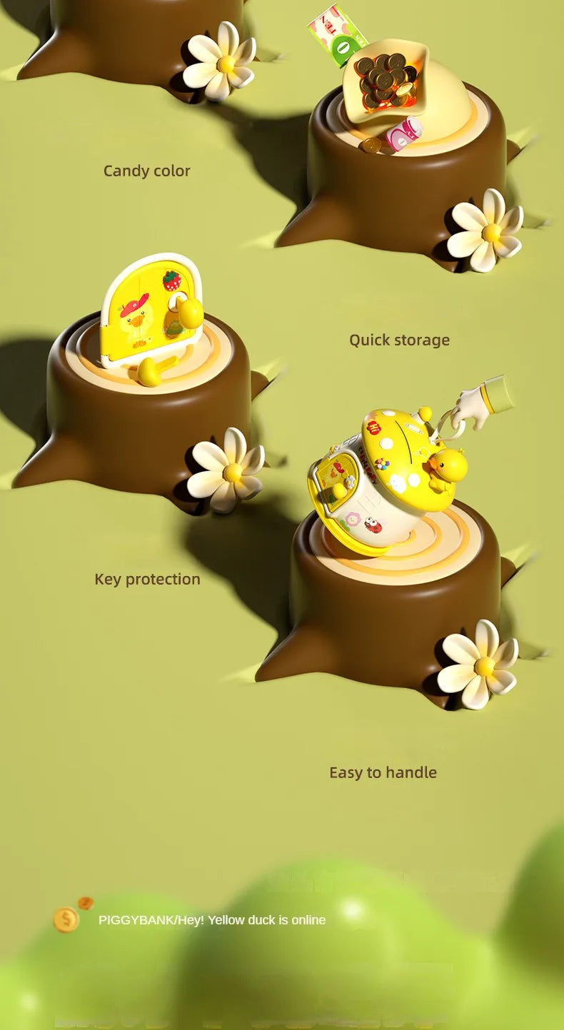 Cute Cartoon Mushroom Molding Piggy Bank 3D Stickers for Creative DIY Desktop Ornaments Key Protection Gifts