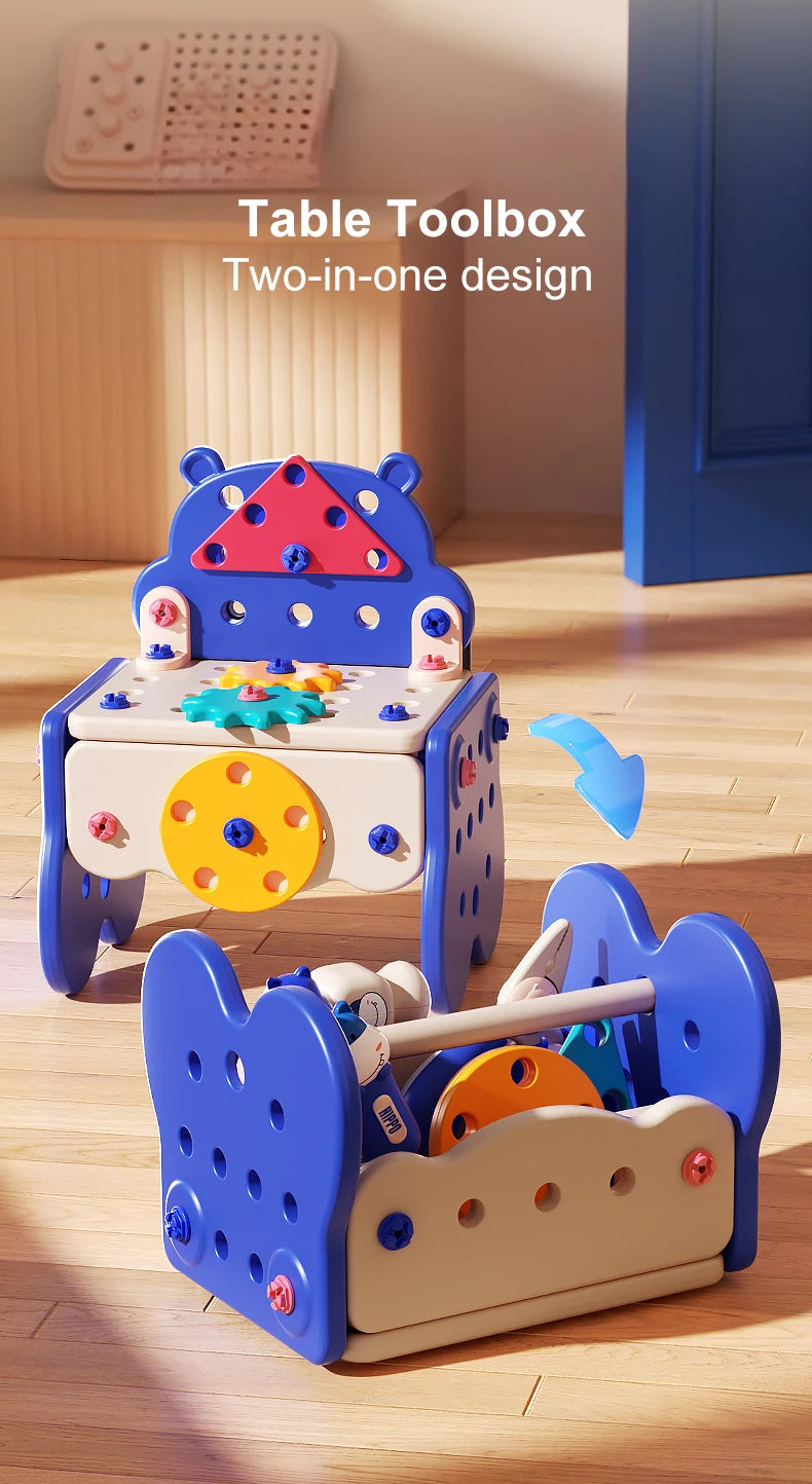 Educational Pretend Play Construction Children Home Toolbox Simulation Drill Screw Removal Puzzle Multi-Functional Assembly Toy