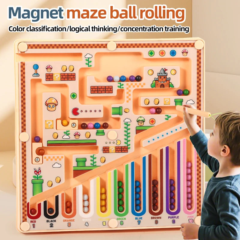 Magnetic Maze Puzzle Toy - Educational Logic & Math Game