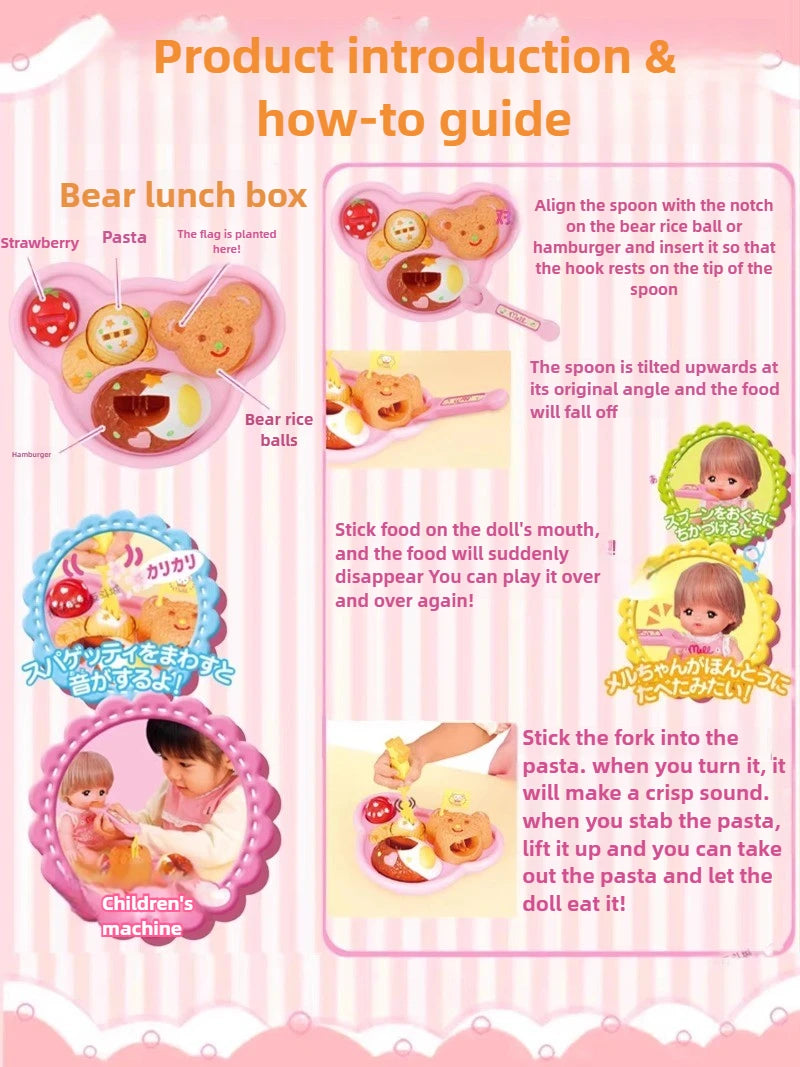 Bear Bento Jelly Pudding Feeding Toy Set Interactive Kitchen Pretend Play for Toddler Parent-Child Educational Food Toy Gifts