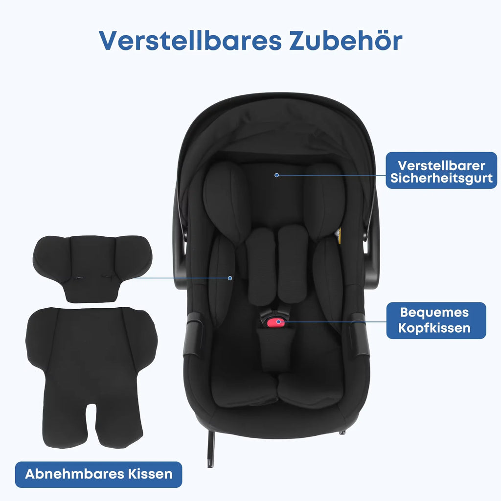 Infant Baby Car Seat Newborn 0-12 Months Max 12kg Sun Canopy Padded Seat 3-Point Safety Belt Side Protection I-Size Baby Car Sea