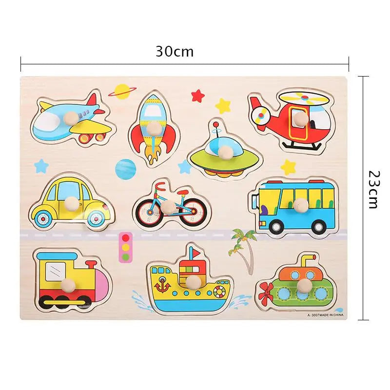 Wooden Mushroom Nail Hand Grab Puzzle - Educational Toy