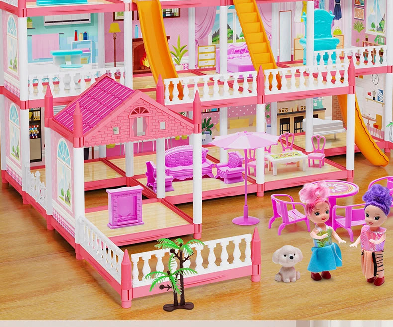 3D Assembly Diy Mini Toy House Accessories Villa Princess Castle Girl Birthday Gift Assembly Toy House