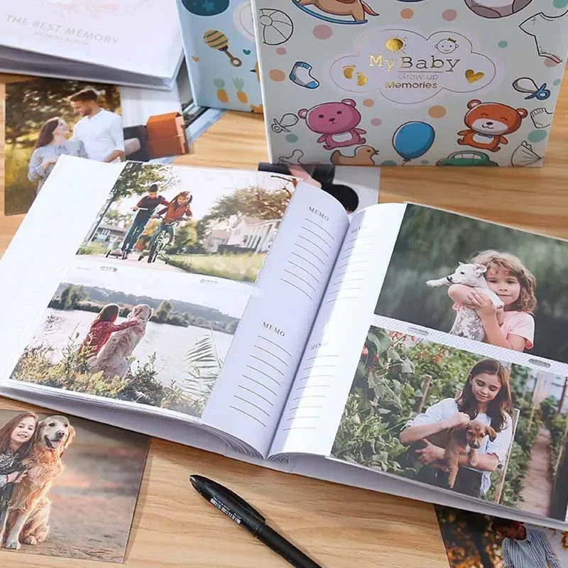 Baby Photo Album 6" - 200 Photos Kraft Paper