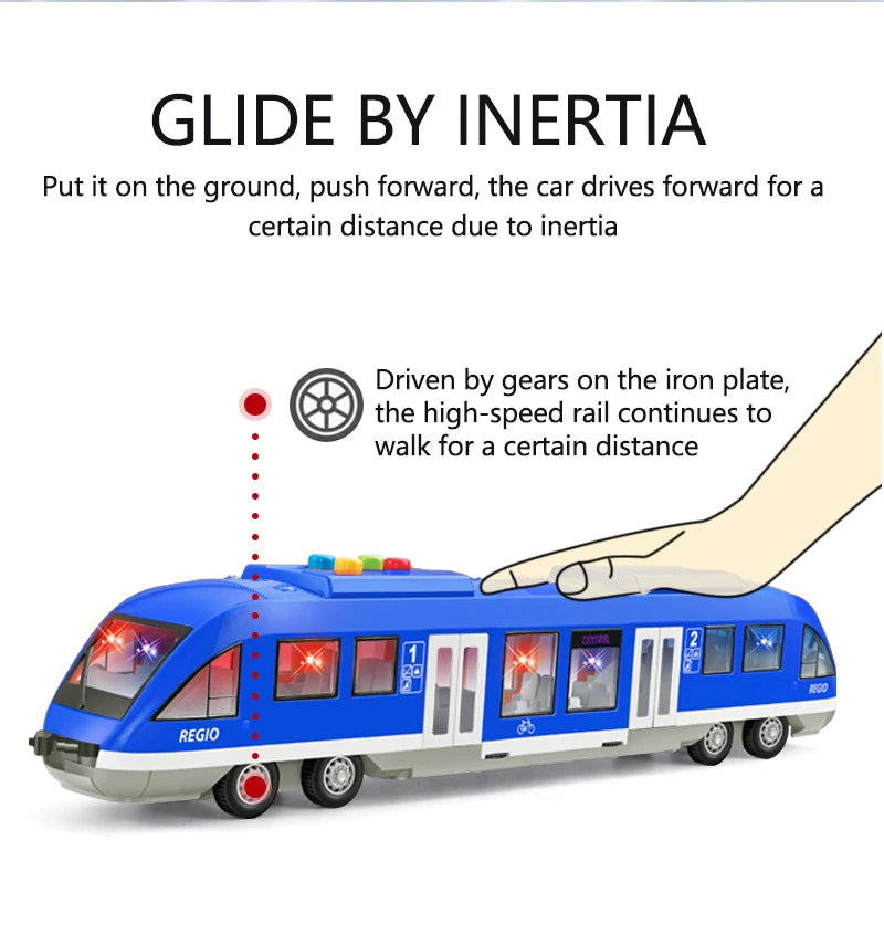 Oversized 45CM subway toy model train simulation light rail train with light music boy children's toy car model