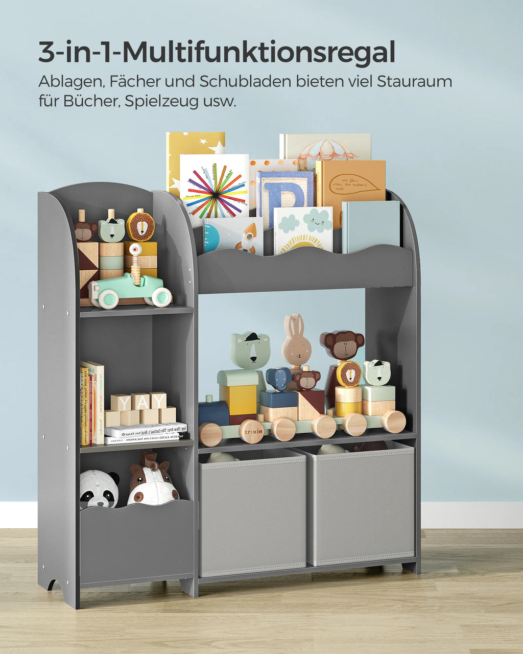 SONGMICS Bookshelf Children toys Book Storage 2 Boxing