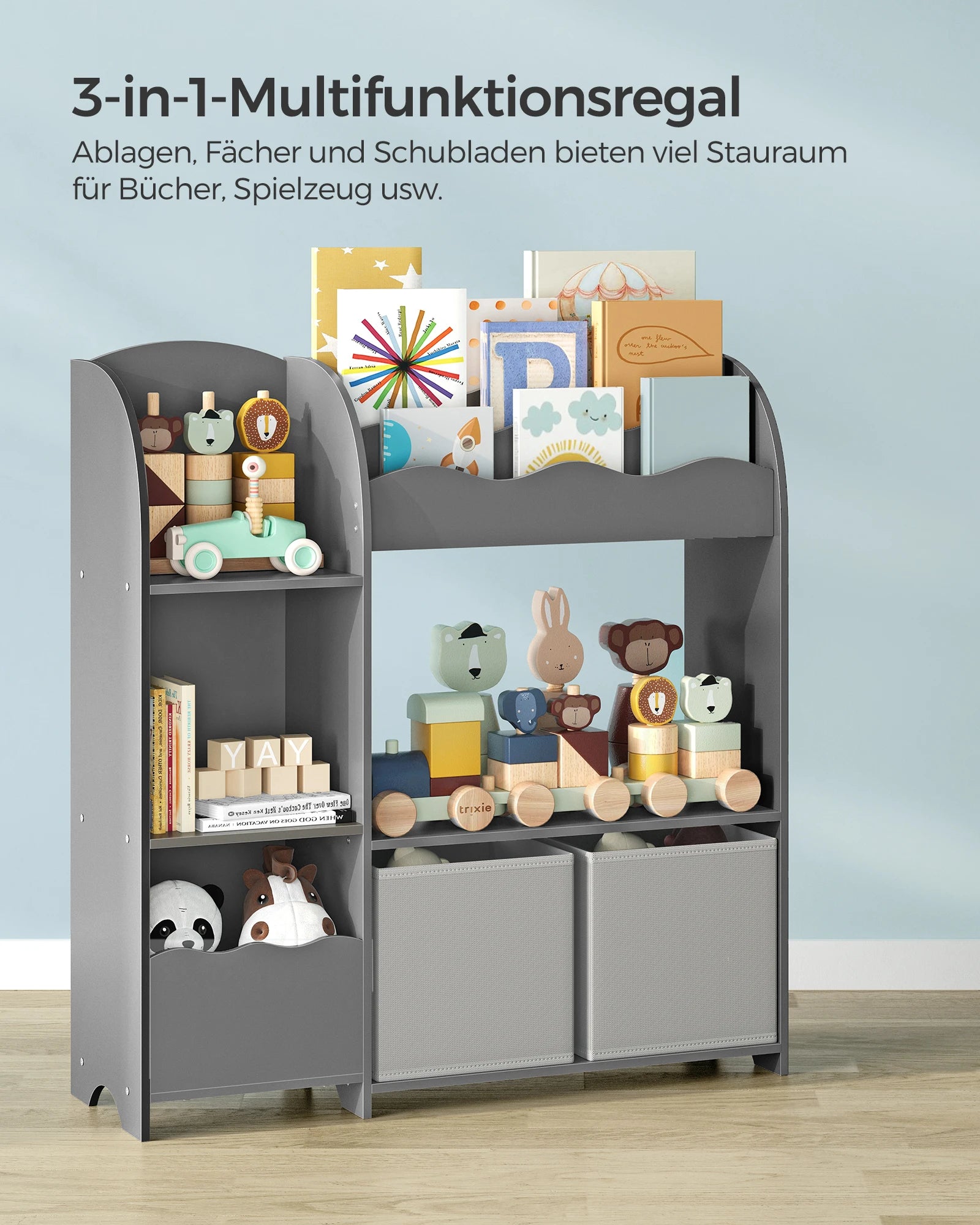 SONGMICS Bookshelf Children toys Book Storage 2 Boxing