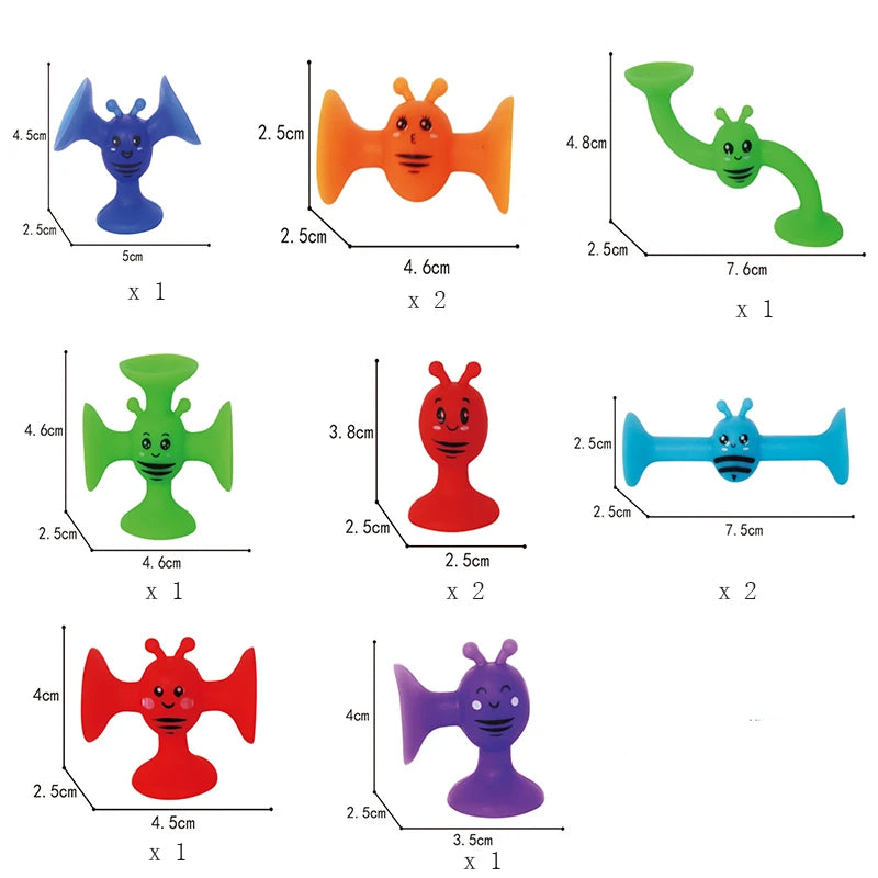 Silicone Suction Cup Animal Building Blocks - Sensory Bath Toy