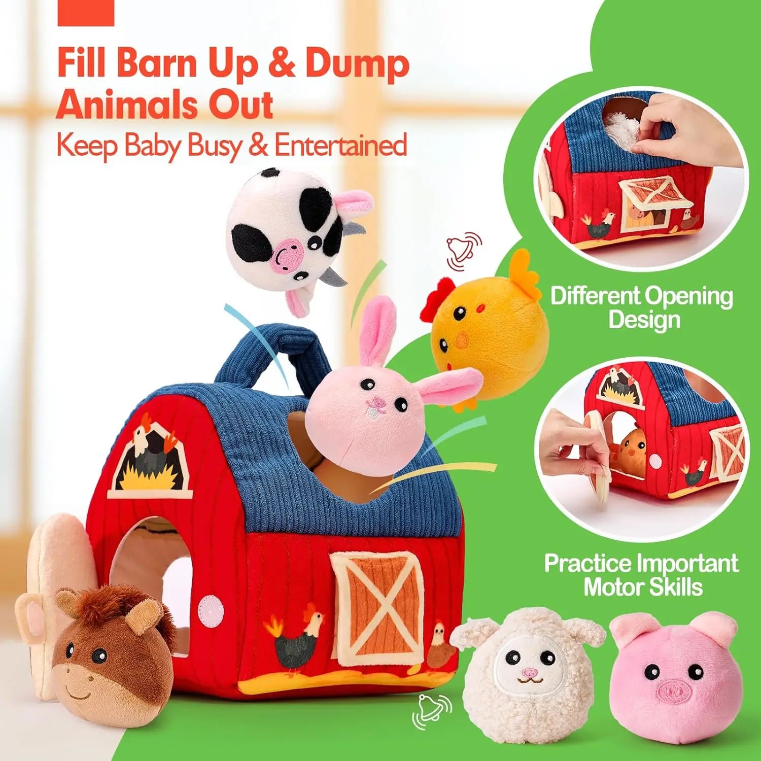 Yokibo Soft Baby Beehive Sensory Toy with 5 Plush Bees
