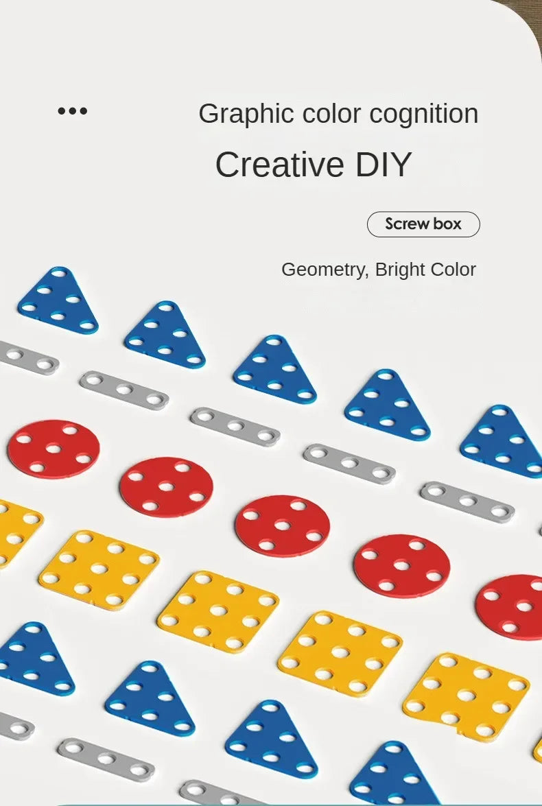 Children Toys Tool Set Electric Drill Screw Nut 3D Puzzle Toys Pretend Play Repair Tool Box Drilling Assembly Educational Toys