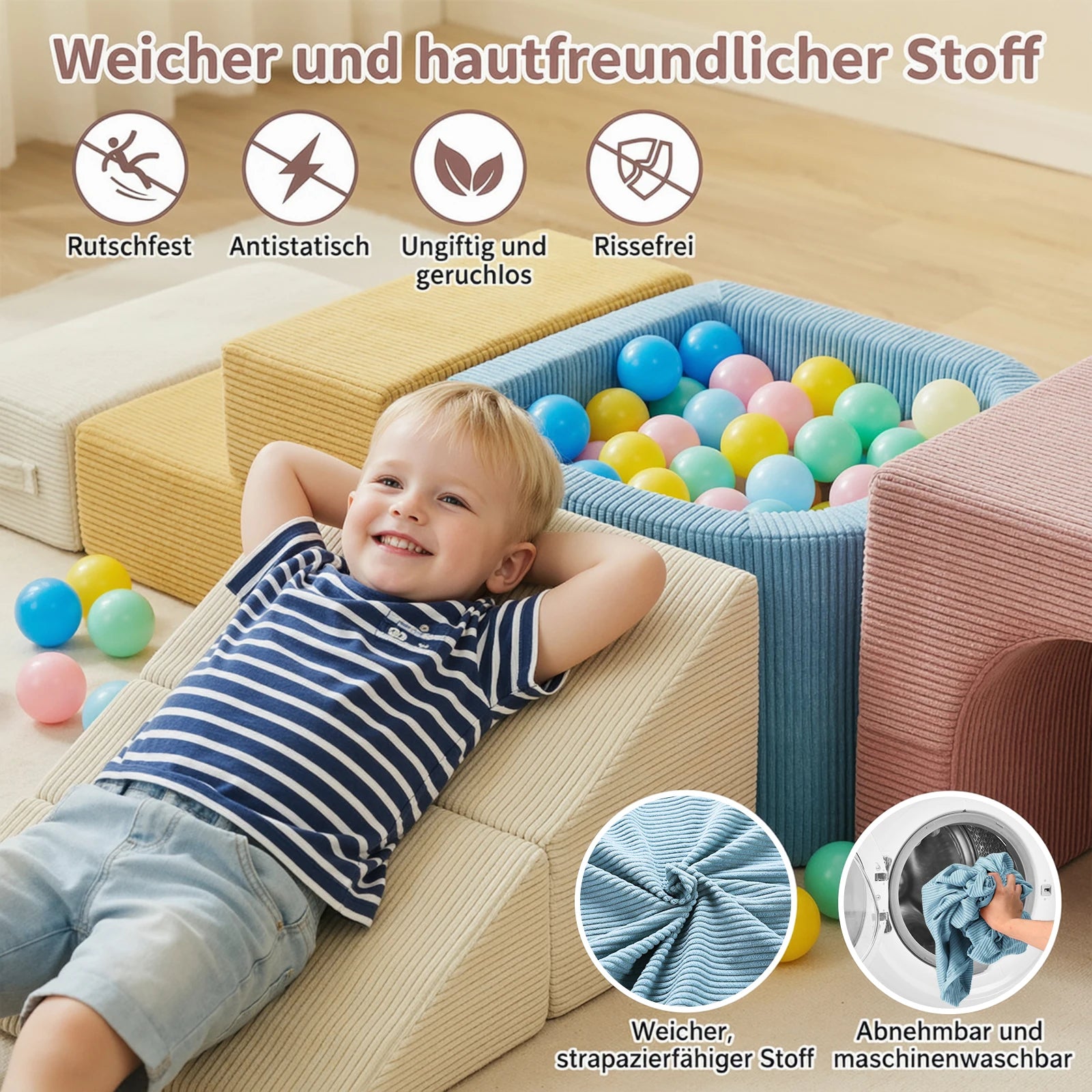 Modular Toddler Climbing Toys for Toddlers, Kids Sofa Foam Climbing Blocks, Play Climbing Playset with Slide Stairs, Convertible