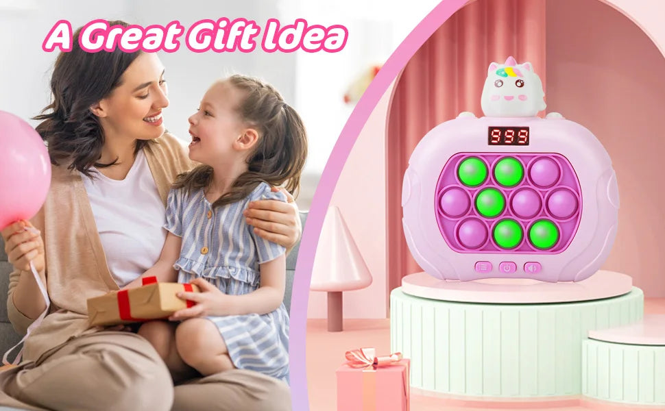 999 Level Electronic Pop Push Quick Push Game Console with LED Display Screen, Suitable for Adult and Child Fidget Toy Christmas
