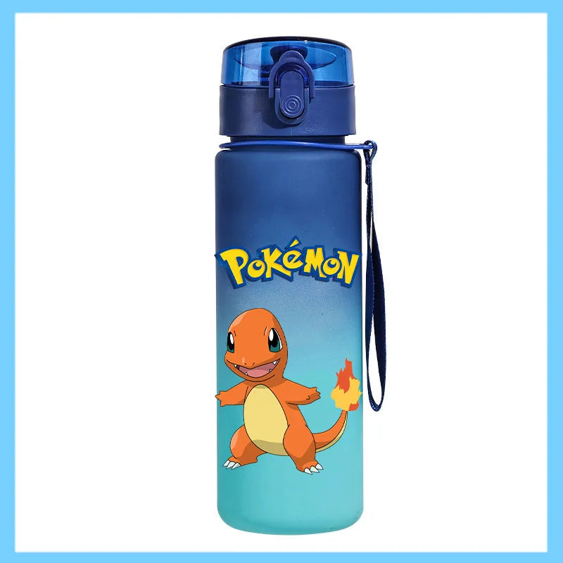 Pokémon 650ml Fitness Sports Direct Drinking Plastic Anti-drip Water Bottle Pikachu Eevee Capacity Water Cup Sports Water Bottle