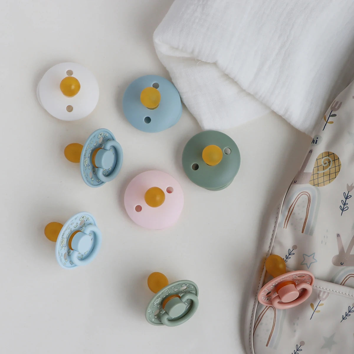 Floral Newborn Pacifier - Latex Rubber