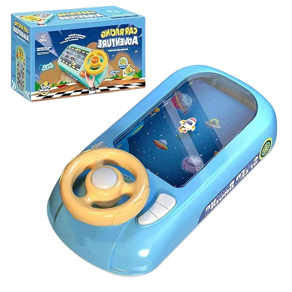 Toddler Simulated Driving Racing Car Game with Sound Interactive Simulation Racing Toy Car Racing Adventure Toy for Boys 4-6